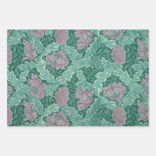 Green en Red Wreath Pattern (door William Morris) Inpakpapier Vel (Voorkant)