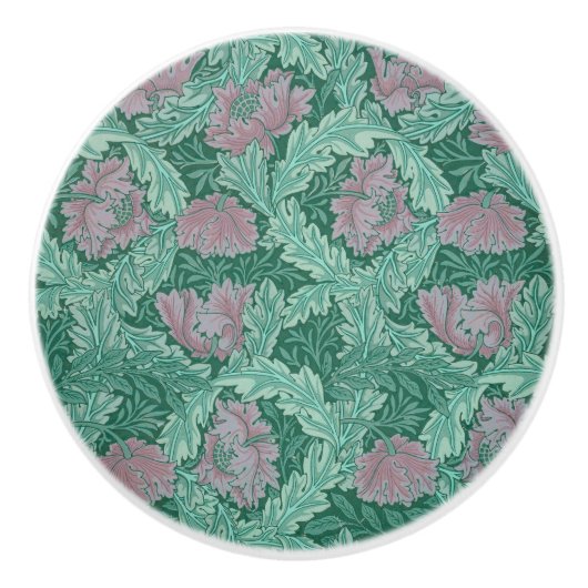 Green en Red Wreath Pattern (door William Morris) Keramische Knop (Voorkant)