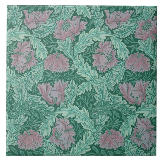 Green en Red Wreath Pattern (door William Morris) Tegeltje (Voorkant)