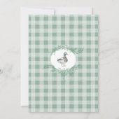 Green En vichy Mallard Duck Baby shower Invitation (Dos)