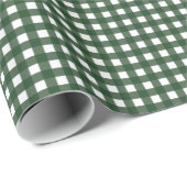 Green en White Gingham Cadeaupapier (Rol Hoek)