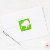 Green en White Kiwi Vierkante Sticker (Envelop)