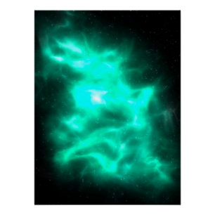 Green Energy Galaxy Art Glansy Poster Perfect Poster