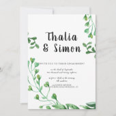 Green Engagement Party Uitnodiging (Voorkant)