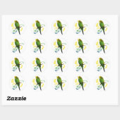 Green English Budgie Ronde Sticker (Vel)