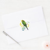 Green English Budgie Ronde Sticker (Envelop)