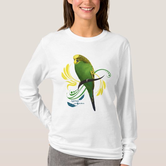 Green English Budgie T-shirt (Voorkant)