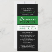 Green et Black 9 Faire-part de graduation photo (Dos)