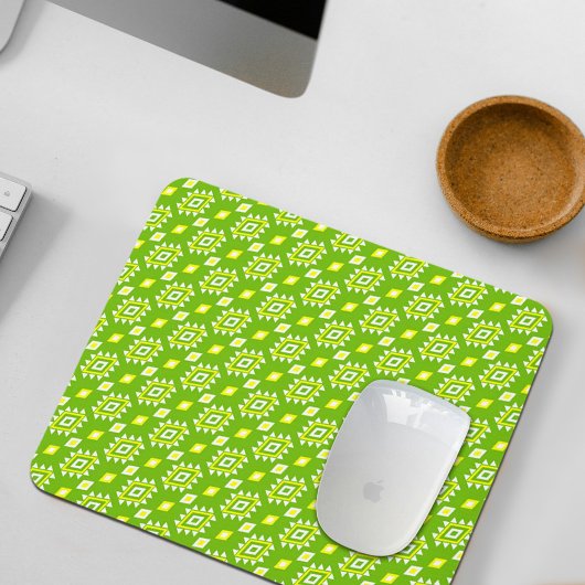Green Ethnic Pattern Mouse Pad Muismat
