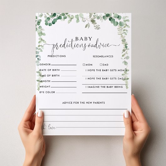 Green Eucalyptus Baby Predictions & Conseils Carte