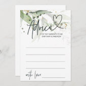 Green Eucalyptus Baby shower Conseils Carte de jeu (Devant / Derrière)