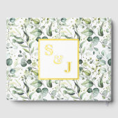 Green Eucalyptus Bienvenue Mariage Foil Guestbook (Verso)