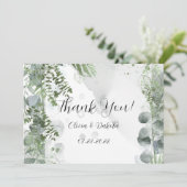 Green Eucalyptus Feuilles Merci Cartes (Debout devant)