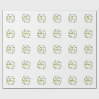 Green eucalyptus floral bridal shower name date go cadeaupapier