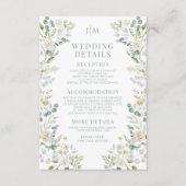 Green Eucalyptus Floral Mariage Détails Cartes (Devant)