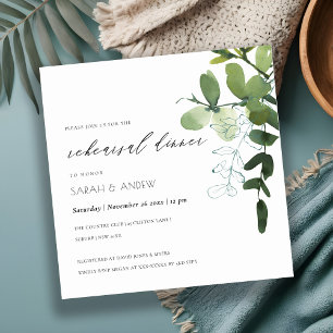 Green Eucalyptus Foliage Rehearsal Dinner Kaart