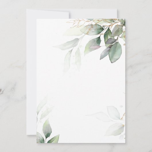 Green Eucalyptus & Gold Confirmation Invitation (Dos)