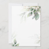 Green Eucalyptus & Gold Confirmation Kaart (Achterkant)