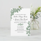 Green Eucalyptus Leaves Wedding Kaart (Staand voorkant)