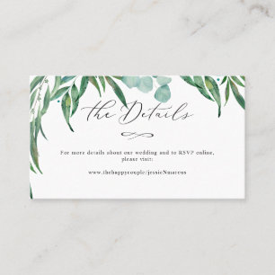 Green Eucalyptus+Luxe Calligraphie Détails Cartes