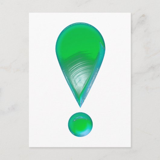Green Exclamation Mark Briefkaart (Voorkant)