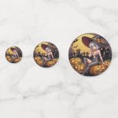 Green Eye Halloween Witch voor Jack-O-Lantern Confetti (Achterkanten)