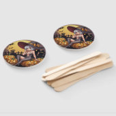 Green Eye Halloween Witch voor Jack-O-Lantern Handwaaier (Niet-gemonteerd)