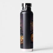 Green Eye Halloween Witch voor Jack-O-Lantern Waterfles (Rechts)