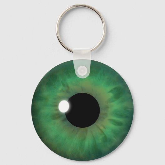 Green Eye Iris Eyeball Cool Custom Round Sleutelha Sleutelhanger (Voorkant)