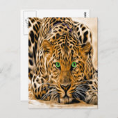 Green Eye Leopard Briefkaart (Voorkant / Achterkant)