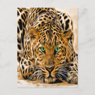 Green Eye Leopard Briefkaart