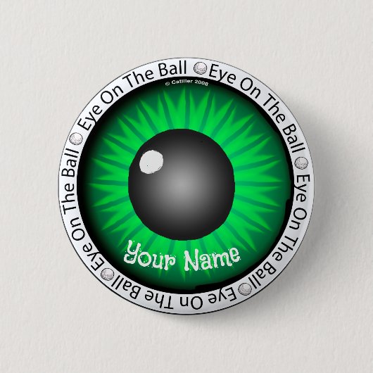 Green Eye op de golfbal Ronde Button 5,7 Cm (Voorkant)
