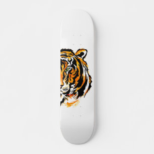 Green Eye Tiger Head Skateboard