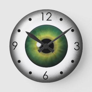 Green Eyeball Iris Eye Custom Medium Ronde Klok
