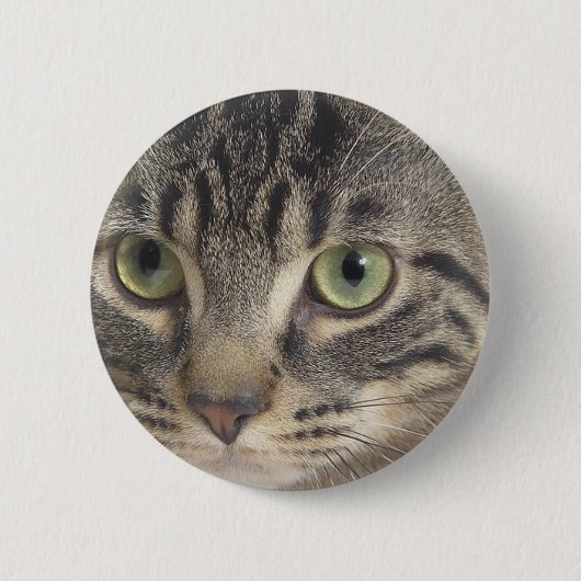 Green Eyed Cat Ronde Button 5,7 Cm (Voorkant)