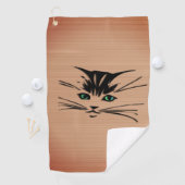 Green Eyed Cat Rustic Golfhanddoek (Insitu)