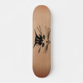 Green Eyed Cat Rustic Skateboard (Voorkant)
