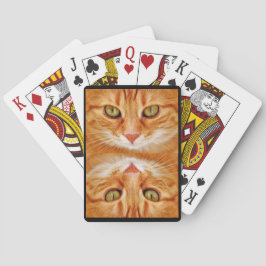 Green Eyed Oranje Tiger Cat Pokerkaarten