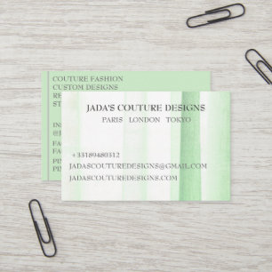 Green Fabric designer mode couture Visitekaartje