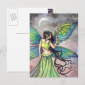 Green Fairy en Dragon Fantasy Art Briefkaart (Voorkant / Achterkant)