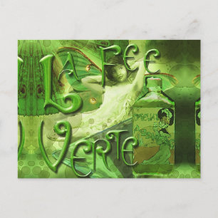 Green Fairy Splashy Collage IV Briefkaart