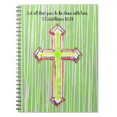 Green Faith Cross Bible Verse Journal Carnet (Devant)