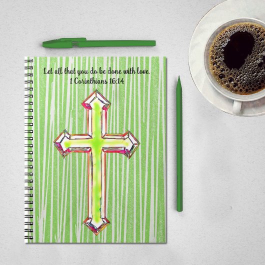 Green Faith Cross Bible Verse Journal Carnet