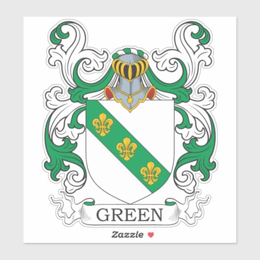 Green Family Crest Sticker (Vel)