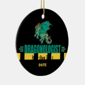 Green Fantasy Dragon Keramisch Ornament (Rechts)