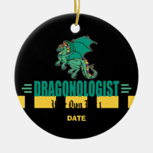 Green Fantasy Dragon Keramisch Ornament