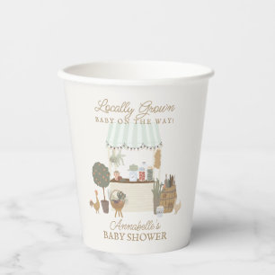 Green Farmers Market Boerderij Verse Baby shower Papieren Bekers