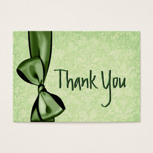 GREEN Faux Bow et Mariage damassé Merci (Devant)
