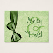 GREEN Faux Bow et Mariage damassé Merci (Dos)