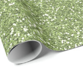 Green Faux Glitter Cadeaupapier (Rol Hoek)
